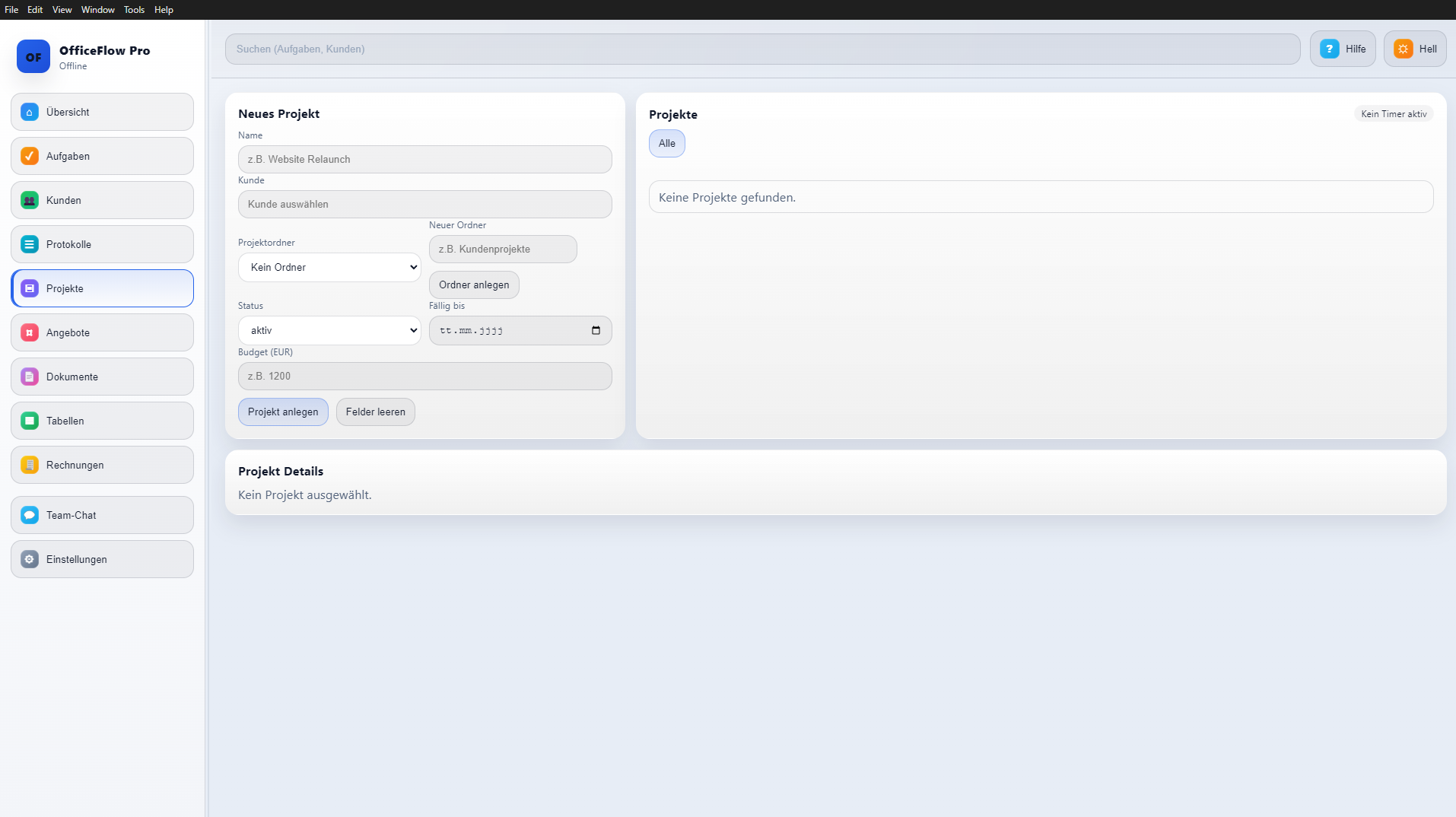 Projekte Light Theme